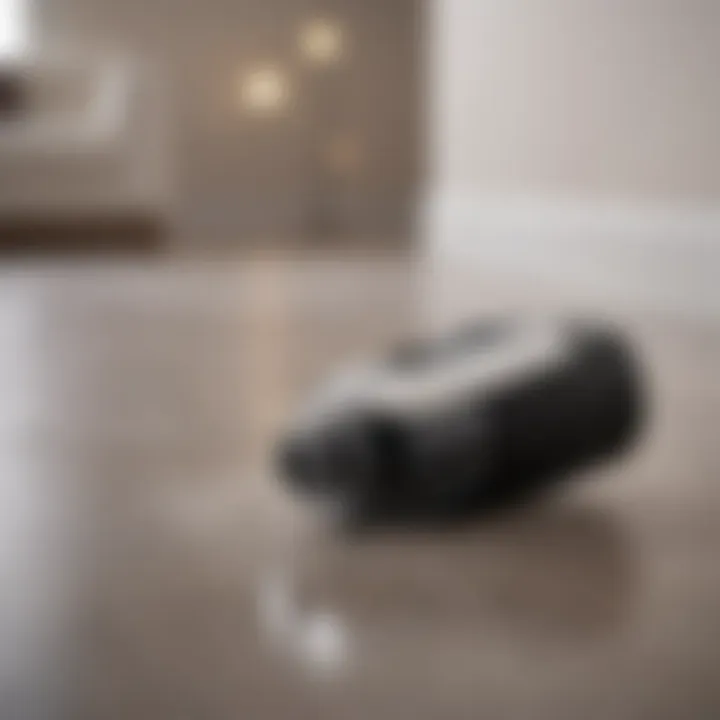 A stylish rechargeable vacuum in a contemporary home setting