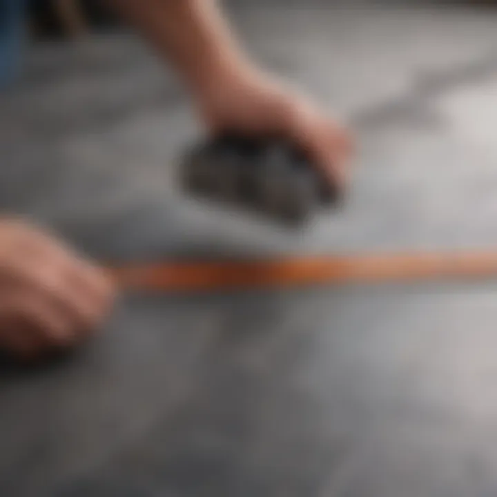 A close-up of precision tile cutting using advanced tools for a flawless fit.