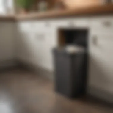 Space-Saving Under-Counter Solution Compact trash can fitting seamlessly under kitchen counter