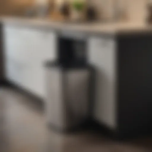 Stylish under-counter trash can system in modern kitchen