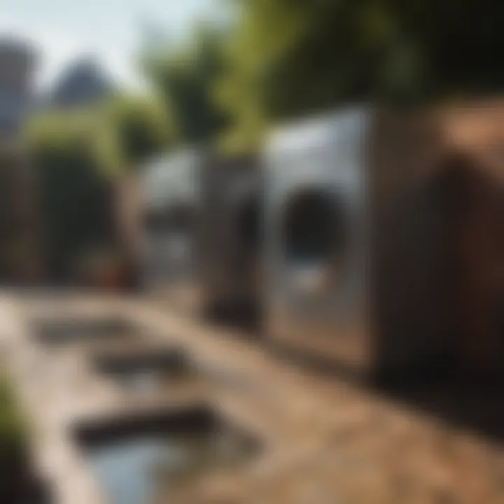 Various types of washers for outdoor plumbing systems