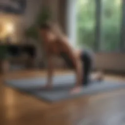 Individual performing a floor stretch with focus on flexibility