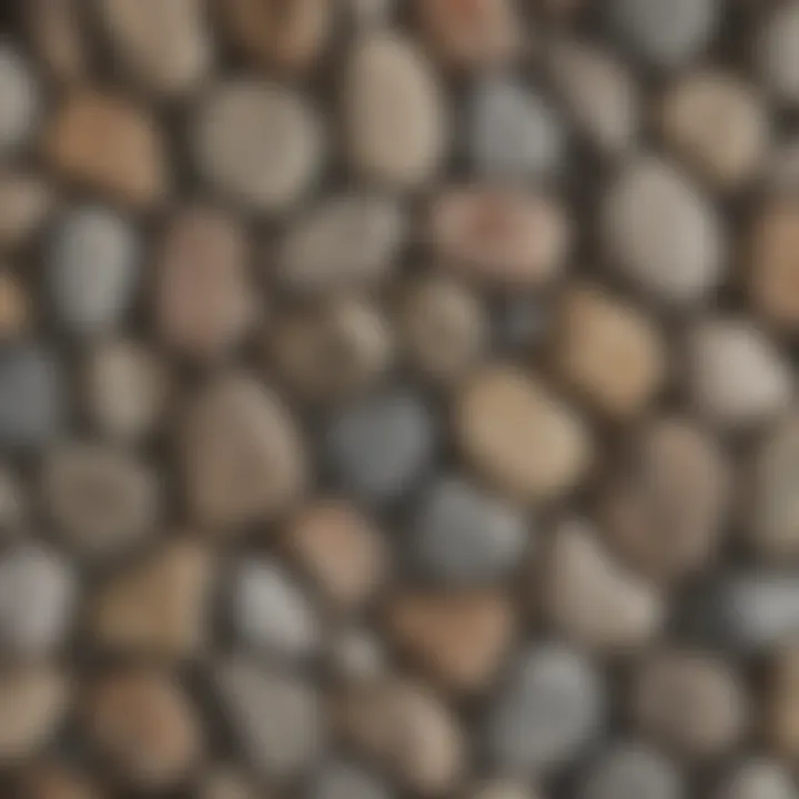 Close-up of various types of stone materials