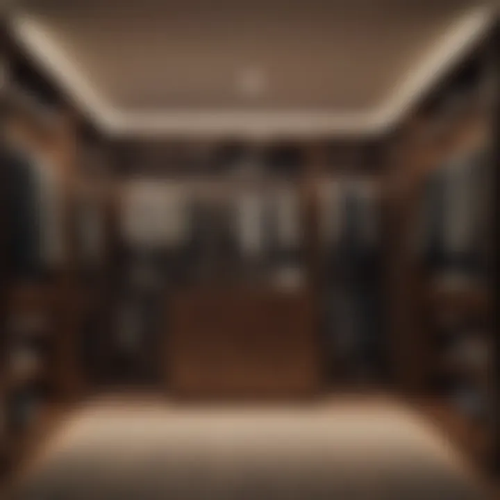 Incorporating lighting features in a wardrobe closet for enhanced visibility