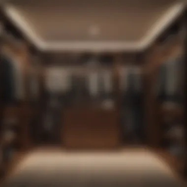 Illuminated Wardrobe Closet Designs Incorporating lighting features in a wardrobe closet for enhanced visibility
