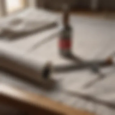 Essential Tools for Masterful Application Paint roller and tray on a drop cloth