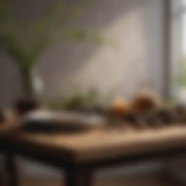 Minimalistic table decor with natural materials and earthy tones
