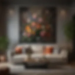 Elegant floral tapestry enhancing a living room