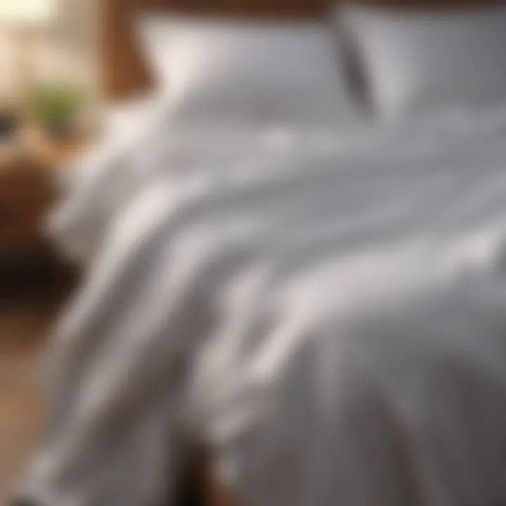 Lightweight cooling sheets on a bed