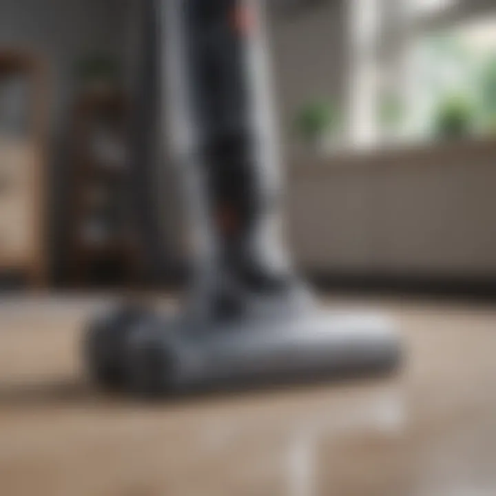 Close-up of cordless vacuum technology highlighting suction power