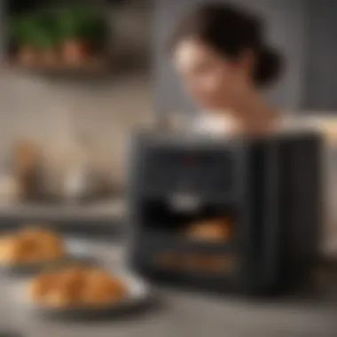 User interacting with the Cosori Air Fryer interface