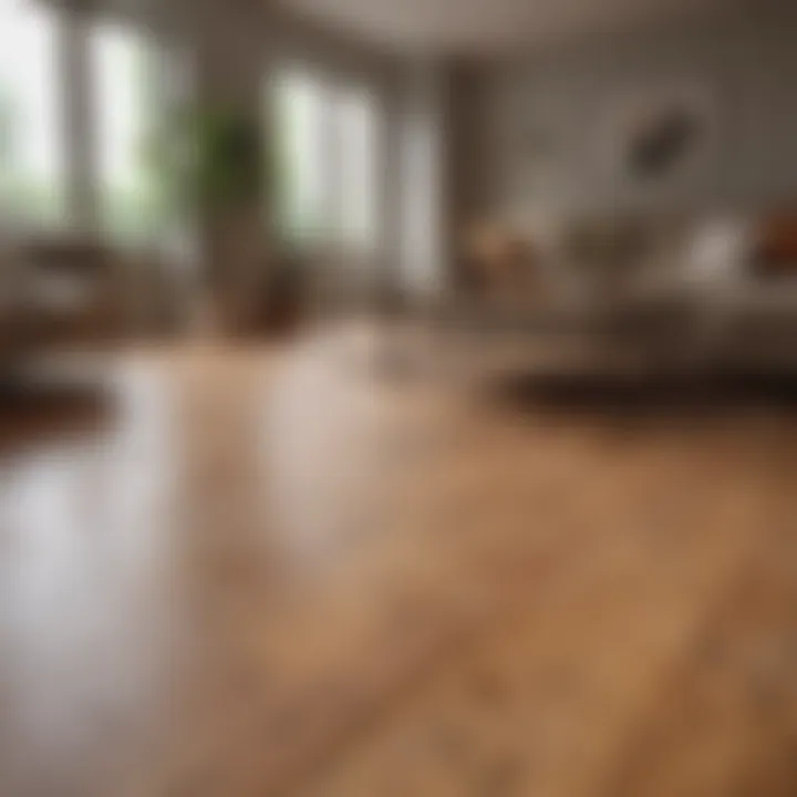 Eco-friendly cork flooring in a cozy living room