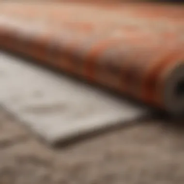 Carpet Padding Insulation Detailed view of carpet padding with insulation properties