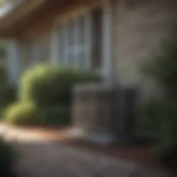 Modern central air conditioning unit installed outside a home