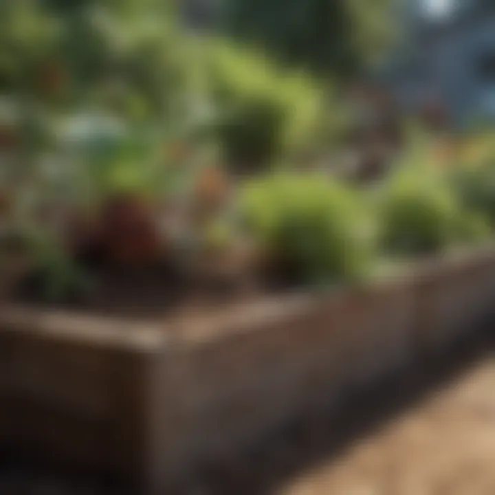 Healthy plants thriving in rich soil within a raised bed