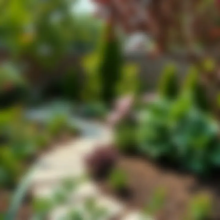 Garden area post crepe myrtle removal with new plants