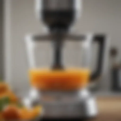 Close-up of Cuisinart juicer attachment showcasing its design and features