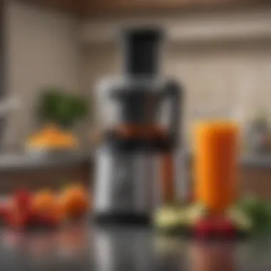 Vibrant Juice from Cuisinart Juicer Attachment Freshly juiced fruits and vegetables in a vibrant glass