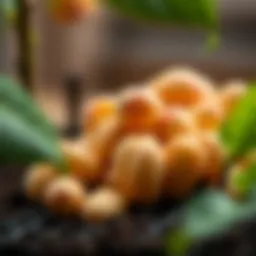 A close-up of peach seeds ready for planting