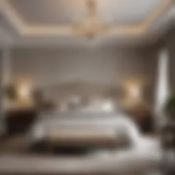 Elegant bedroom featuring a mix of modern and traditional furniture styles