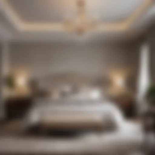 Elegant bedroom featuring a mix of modern and traditional furniture styles