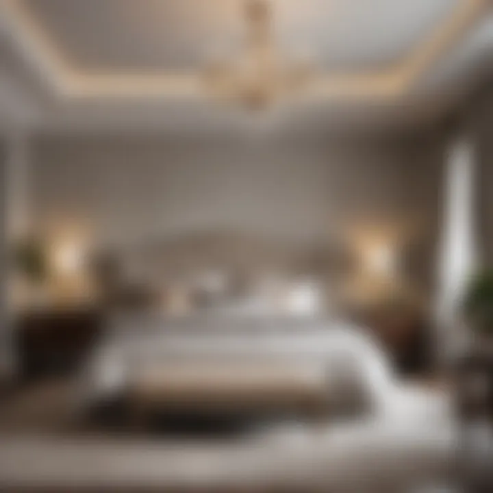 Elegant bedroom featuring a mix of modern and traditional furniture styles