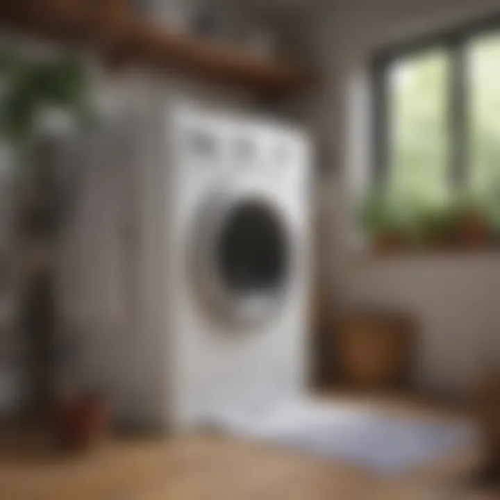 Diagram illustrating different drying methods, including line drying and tumble drying symbols.