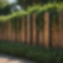 Beautifully decorated wooden fence with climbing plants