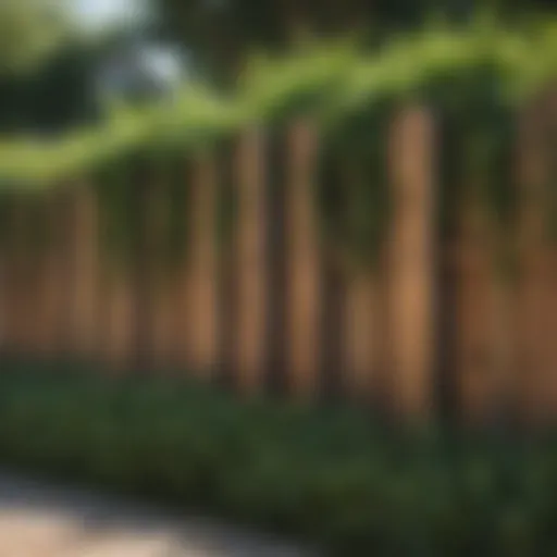 Beautifully decorated wooden fence with climbing plants