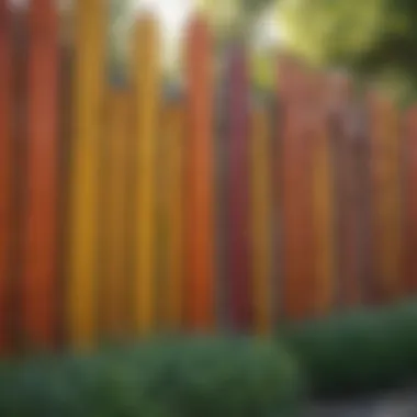 Vibrant Color Palette for Fence Decoration Creative use of colors on a backyard fence