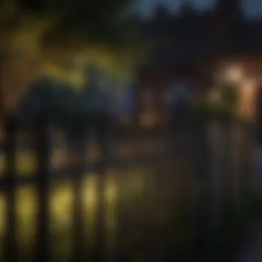 Elegant Lighting Enhancing Fence Aesthetics Outdoor fence illuminated by stylish garden lights