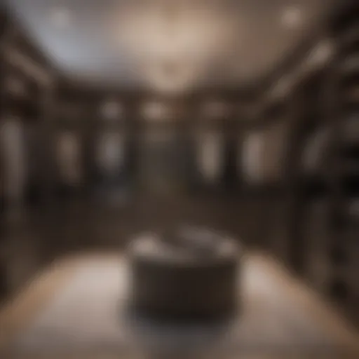 Elegant closet room showcasing organized clothing and accessories