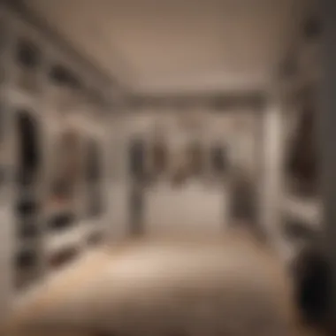 Functional layout of a closet room with lighting and mirrors