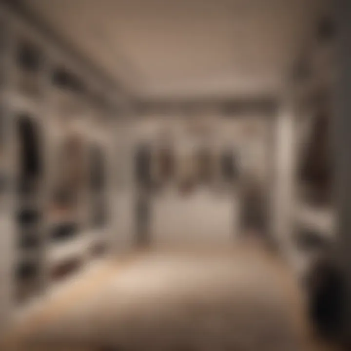 Functional layout of a closet room with lighting and mirrors
