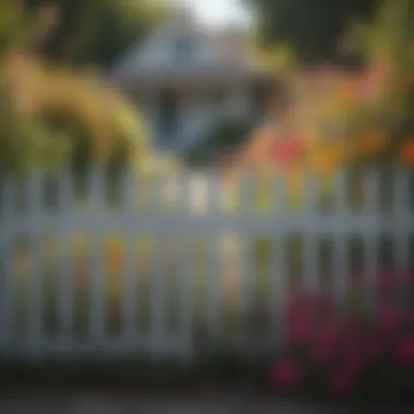 Picket Fence Complementing Floral Landscape Charming picket fence with colorful flowers