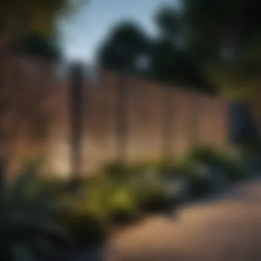 Contemporary Fence Design in Garden Setting Modern fence design with geometric shapes