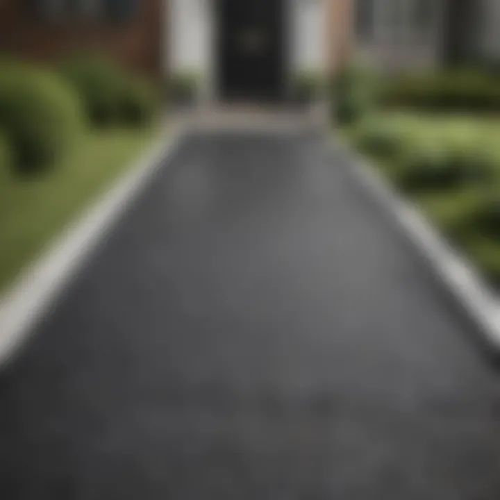 Elegant asphalt walkway leading to a front door