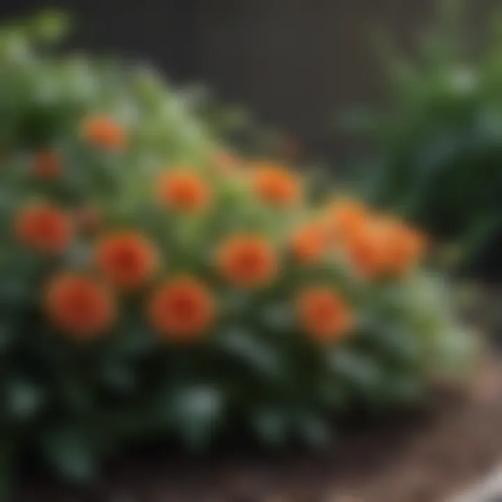 Close-up of selected plants for a small flower bed