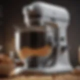 Close-up of a powerful stand mixer showcasing its motor.