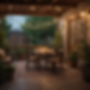 Cozy Ambiance with String Lights Enchanting string lights draped across a cozy patio