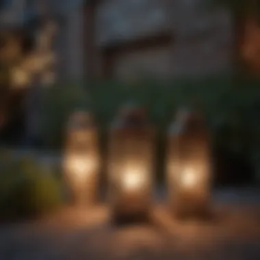 Creative lanterns made from recycled materials illuminating a garden