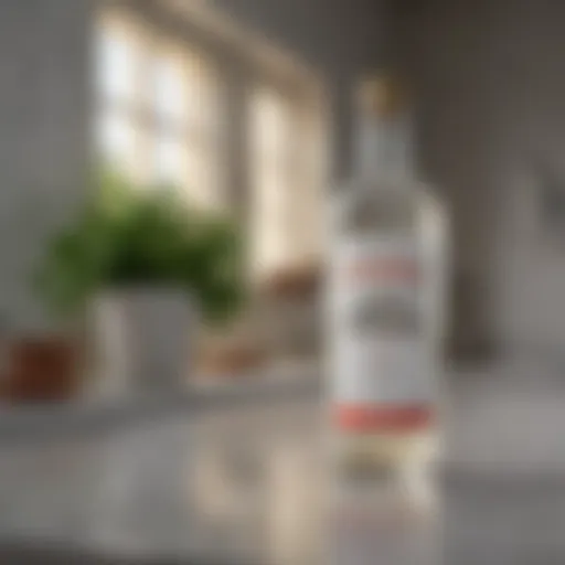 Bottle of white vinegar on a countertop