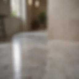 Shining porcelain tile floor after cleaning