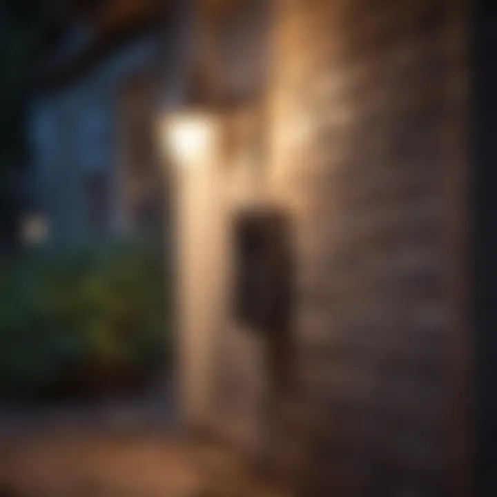 An outdoor motion sensor light installed near a home entrance.