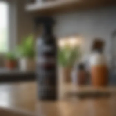 Natural insect spray ingredients displayed on a countertop
