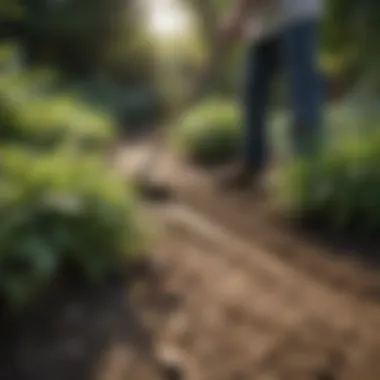 An organic weed removal solution being applied in a garden