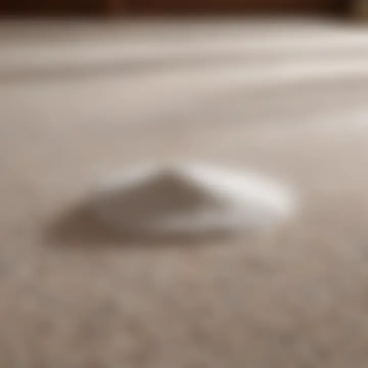 Baking soda sprinkled on carpet