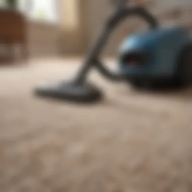 Vacuum cleaner on carpet after cleaning