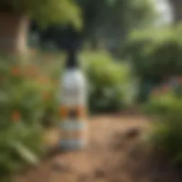 Natural pest control sprays in a garden setting