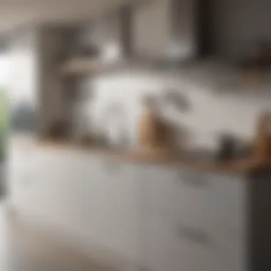 A tidy kitchen with clear countertops and neatly arranged utensils promoting a functional cooking space.